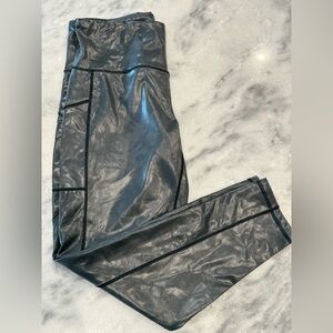 Ideology Shiny Black Leggings